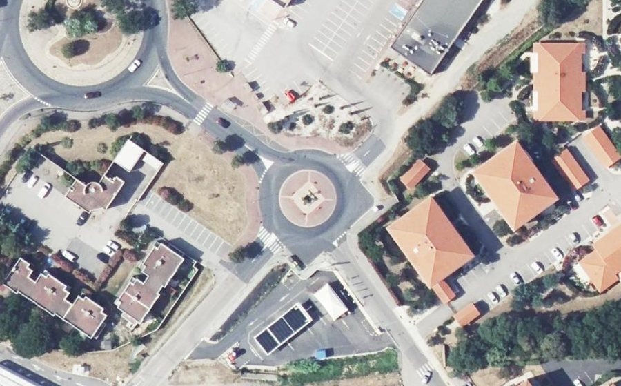 Vue aérienne du Rond-Point de la Roureda