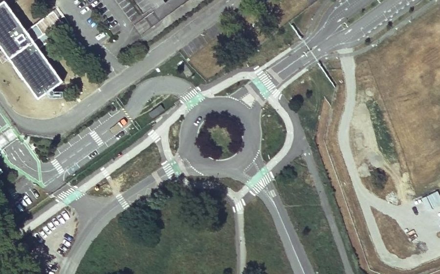 Vue aérienne du Rond-Point Pierre Guillaumat