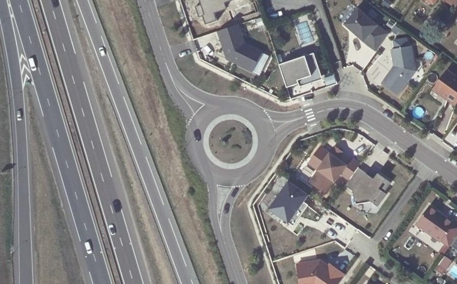 Vue aérienne du Rond-Point Louis Renault