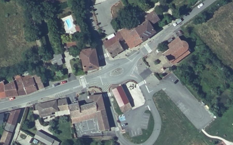 Vue aérienne du Rond-Point de l'Ovalie