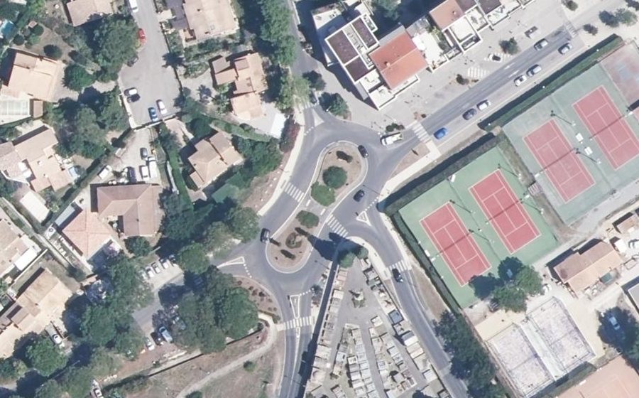 Vue aérienne du Rond-Point du Colonel Demarne
