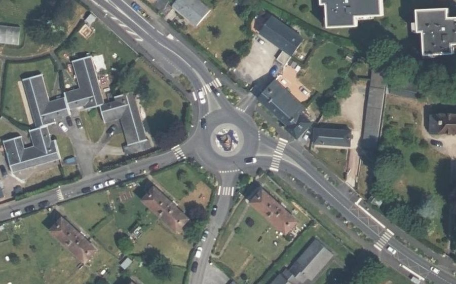 Vue aérienne du Rond-Point Michel-Victor Leroy