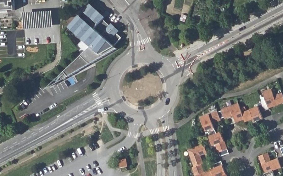 Vue aérienne du Rond-Point Victor Schoelcher