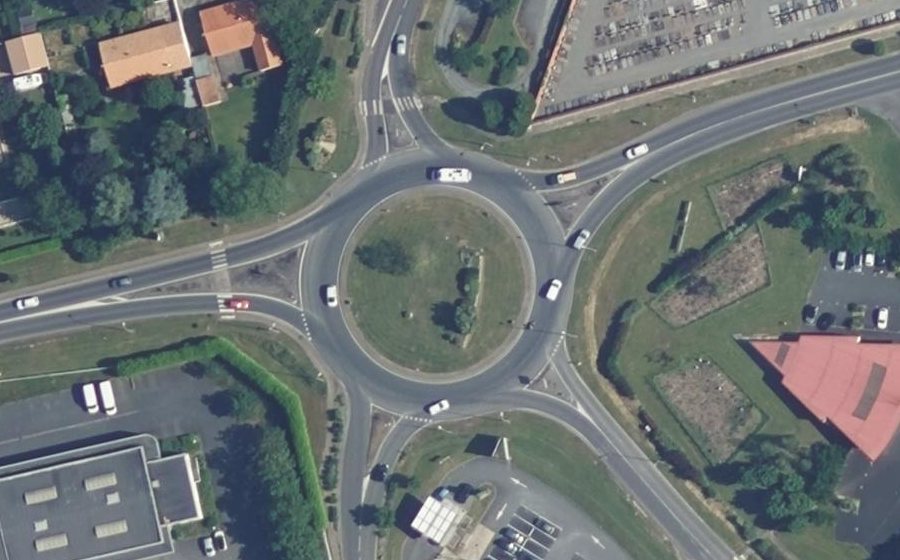Vue aérienne du Rond-Point 19 mars 1962
