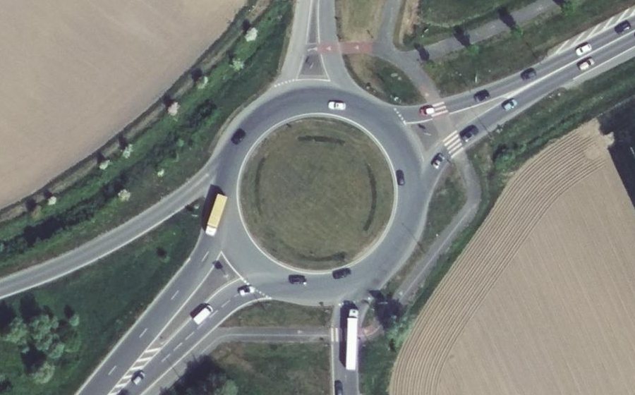 Vue aérienne du Contournement de la Chapelle d'Armentières
