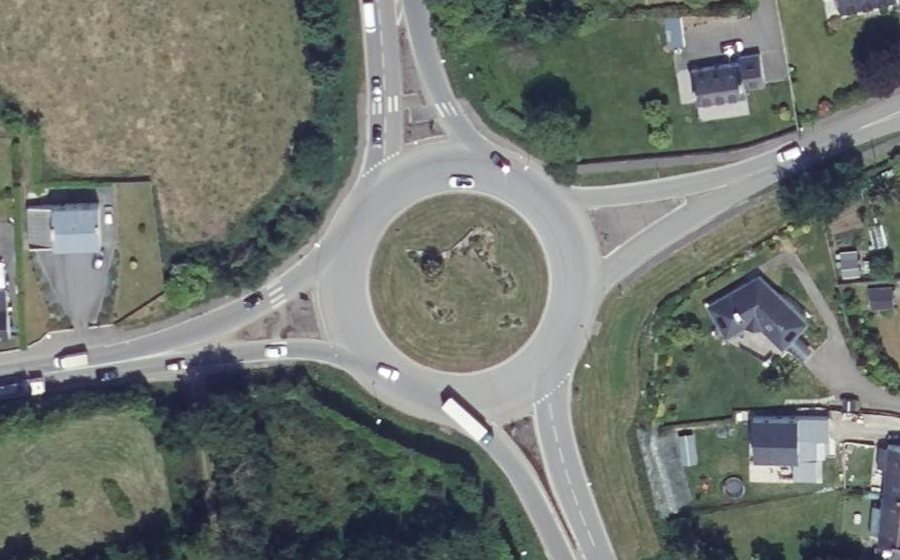 Vue aérienne du Rond-Point du Dorguen