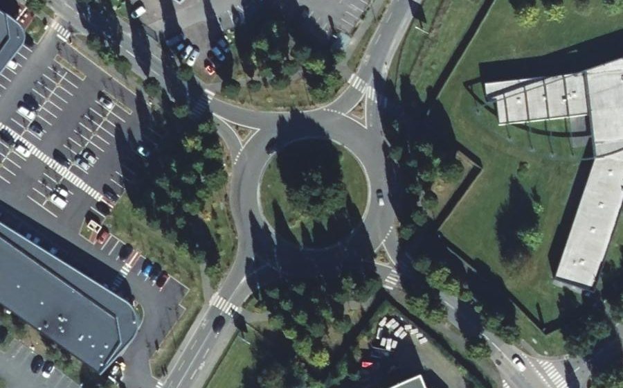 Vue aérienne du Rond-Point Place Carré