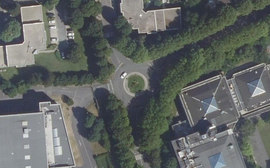 Vue aérienne du Rond-Point Alva Myrdal