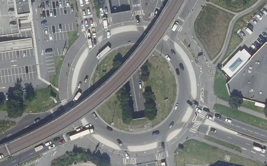 Vue aérienne du Carrefour de Pompadour