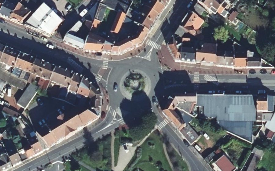 Vue aérienne du Rond-Point de Stalingrad