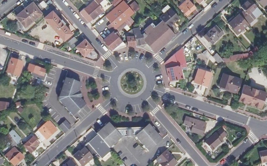 Vue aérienne du Rond-Point Pasteur