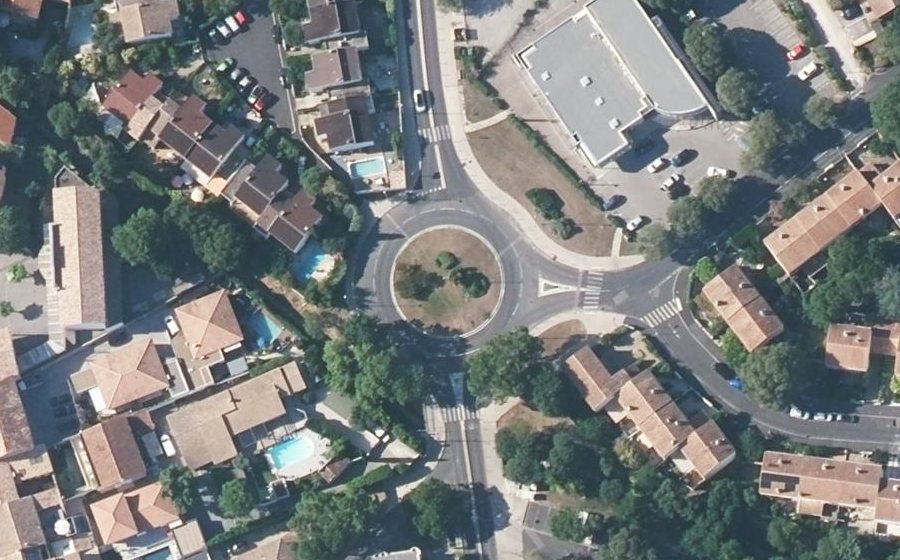 Vue aérienne du Rond-Point de la Frégère