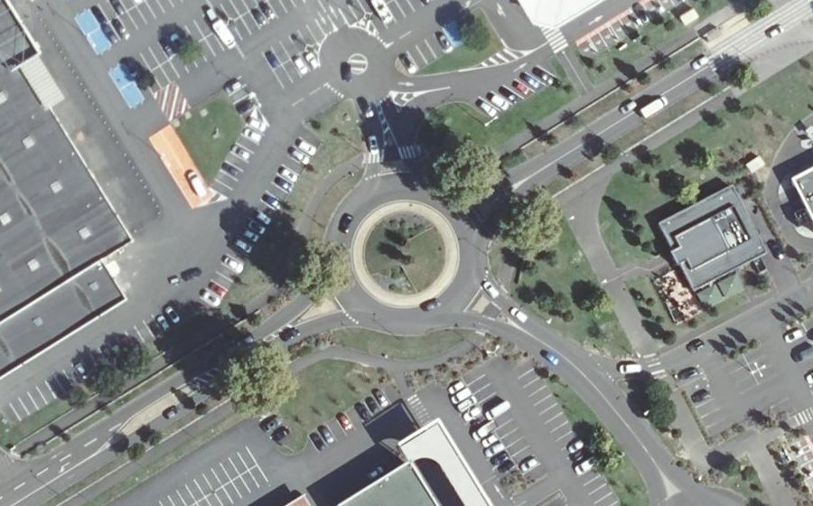 Vue aérienne du Rond-Point du Mail