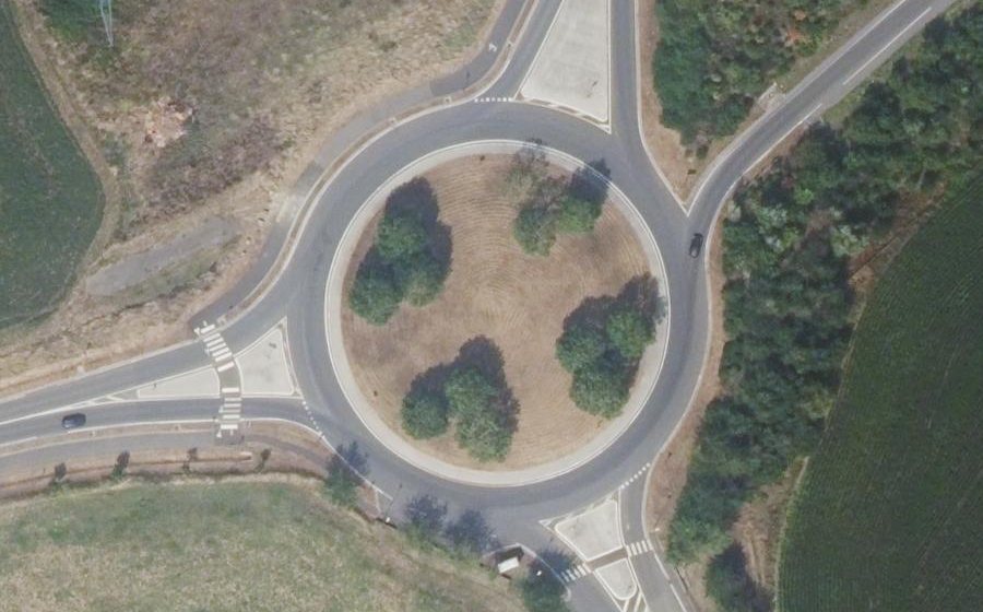 Vue aérienne du Rond-Point d'Attainville