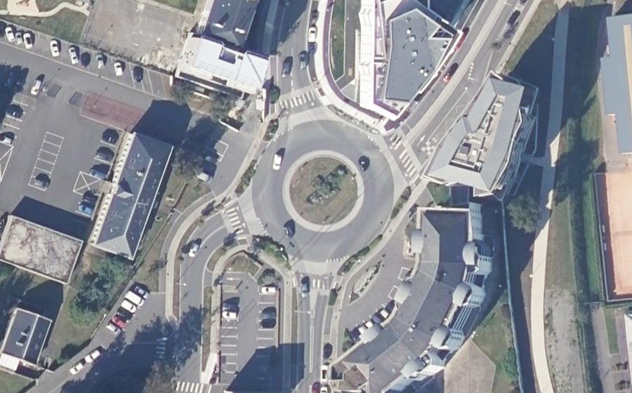 Vue aérienne du Giratoire Marcel Planchet