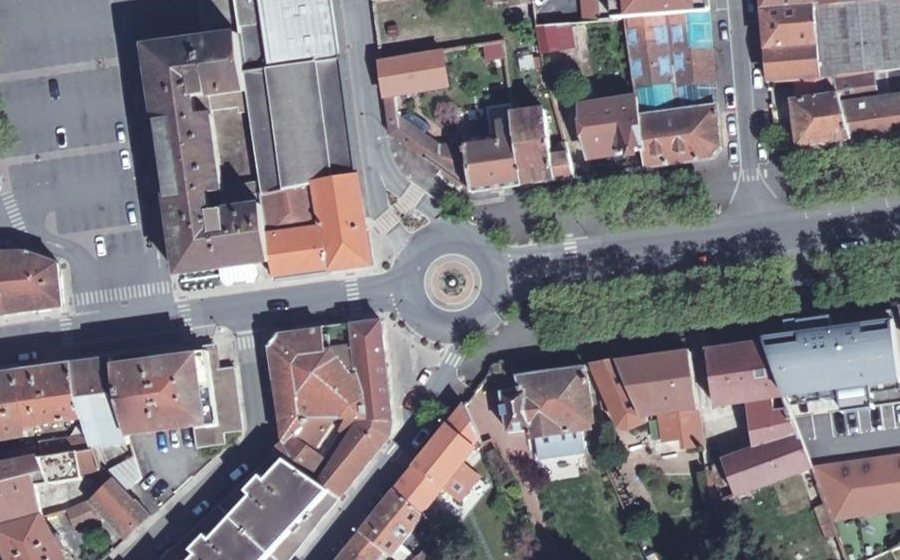 Vue aérienne du Carrefour de la Libération