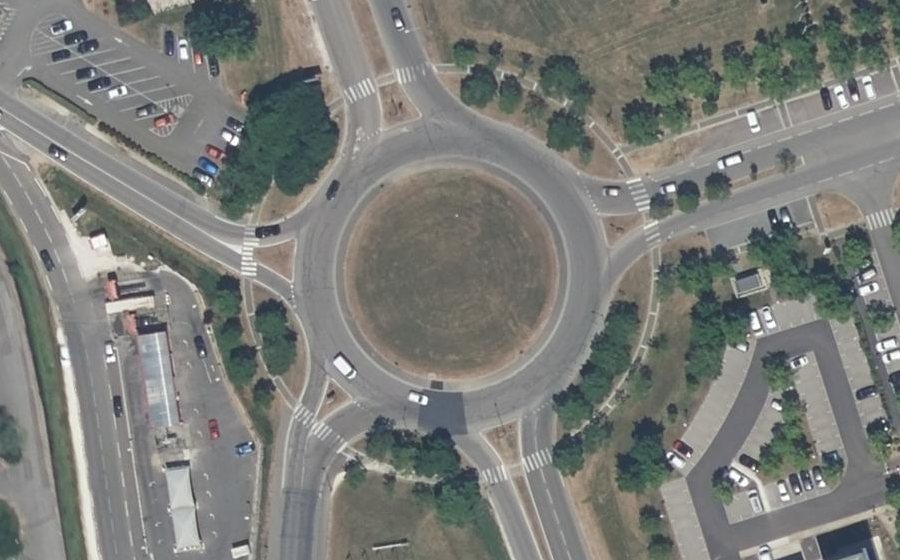 Vue aérienne du Rond-Point des Clairions