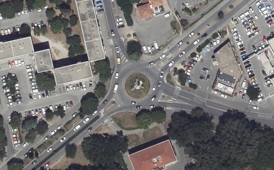 Vue aérienne du Rond-Point de l'Hélicoptère