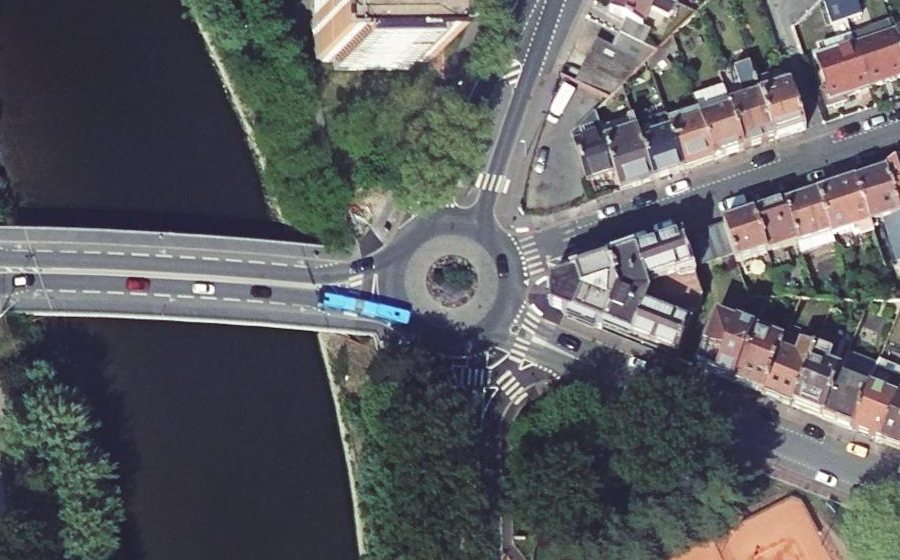 Vue aérienne du Rond-Point Louise Michel
