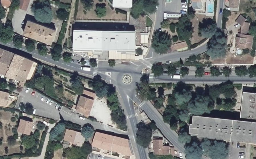 Vue aérienne du Rond-Point du Gryselis