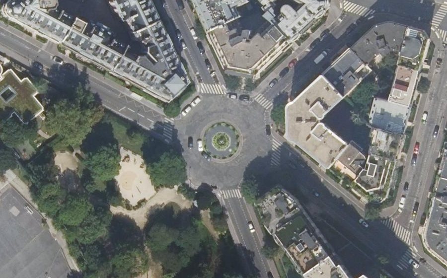 Vue aérienne du Place Rodin