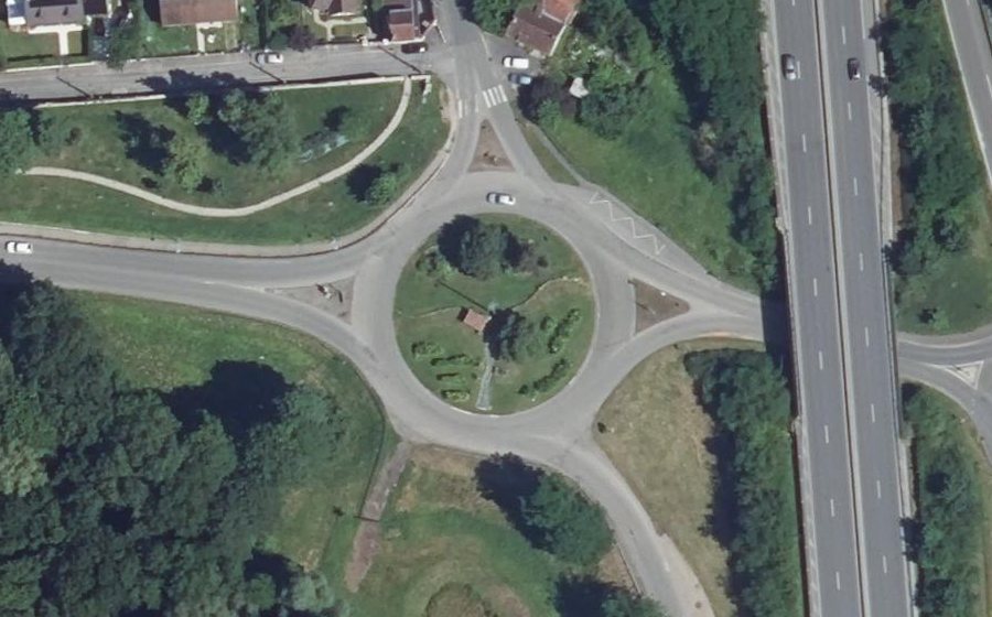 Vue aérienne du Rond-Point de Caucriaumont