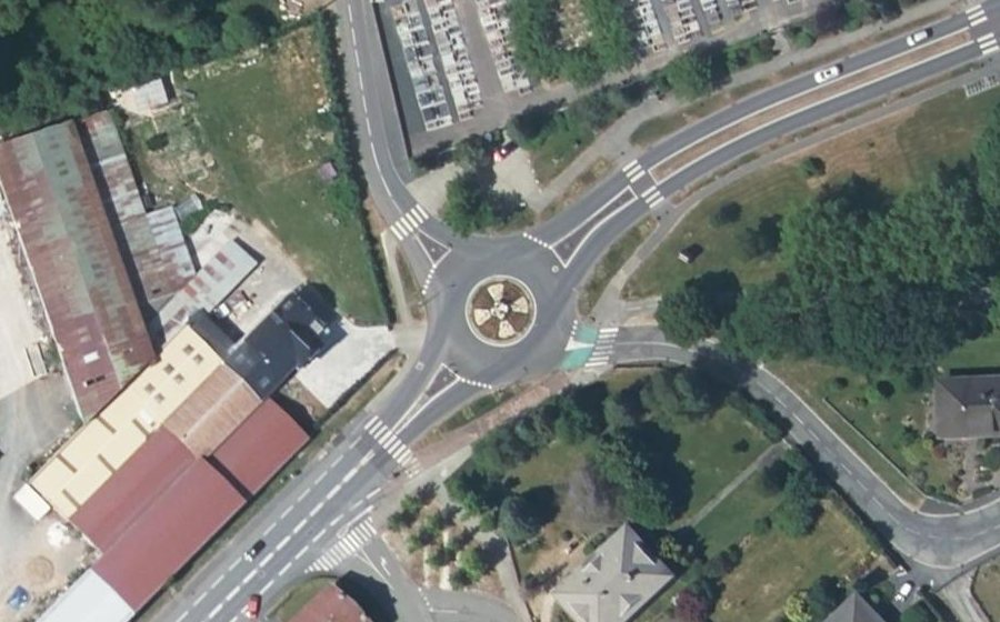 Vue aérienne du Place Bertie Albrecht