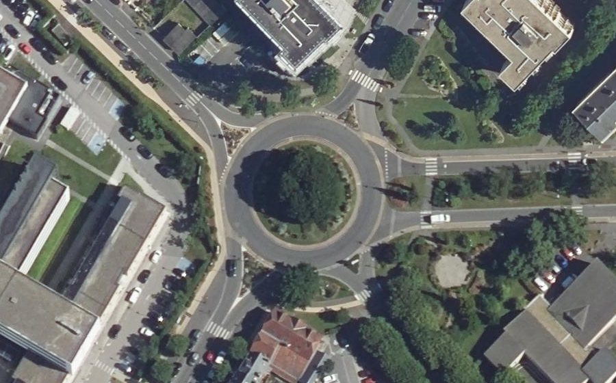 Vue aérienne du Carrefour de la Croix Rouge