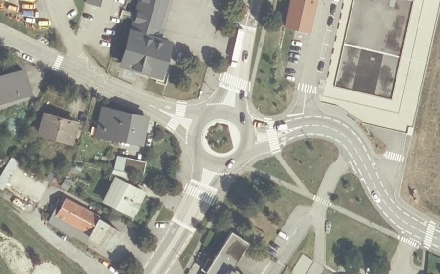 Vue aérienne du Rond-point des Alpins
