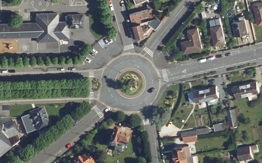 Vue aérienne du Rond-Point de la Victoire