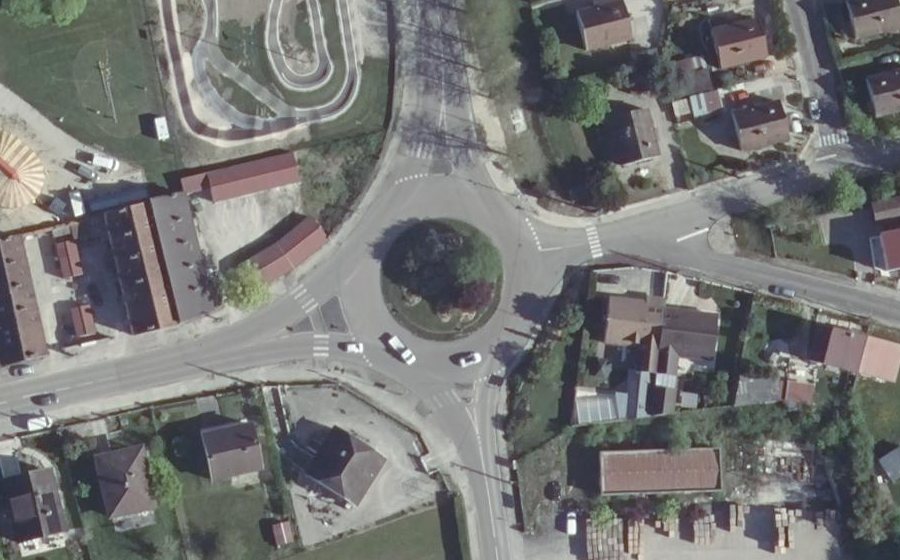 Vue aérienne du Rond-Point du 19 Mars 1962