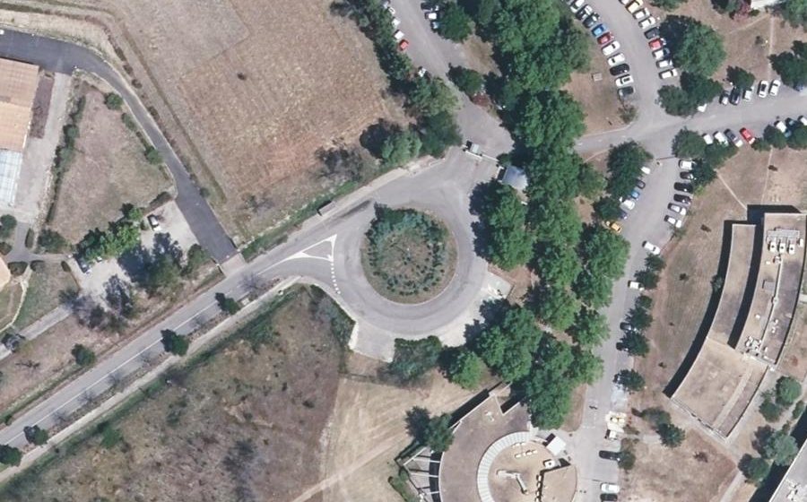 Vue aérienne du Rond-Point du CIRAD de Baillarguet