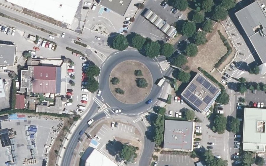 Vue aérienne du Rond-Point Maurice Bujon