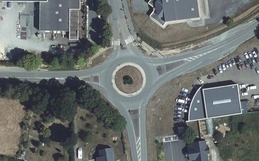 Vue aérienne du Rond Route de Courcité