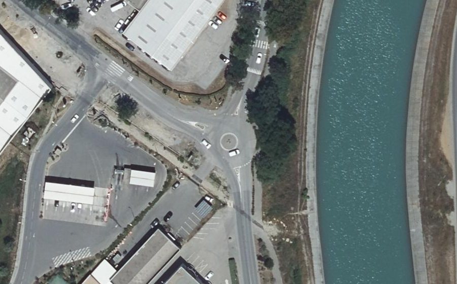 Vue aérienne du Rond-Point Nikola Tesla
