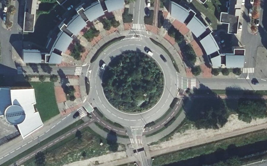 Vue aérienne du Rond-Point des Droits de l'Homme