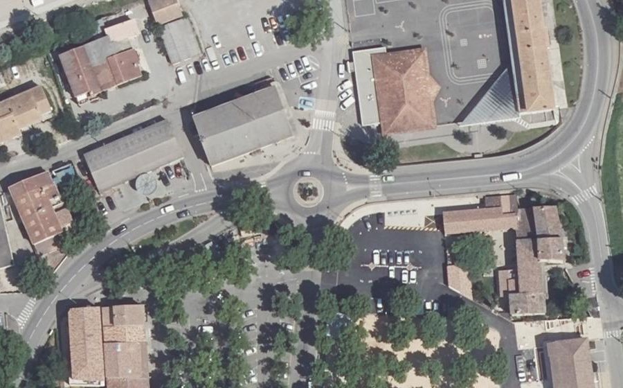 Vue aérienne du Rond-Point du Cours