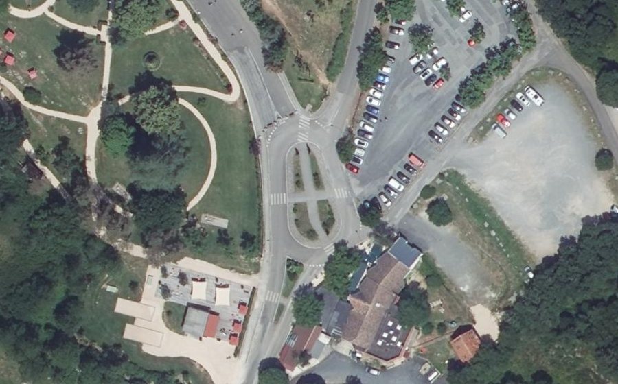 Vue aérienne du Rond Point du Puits