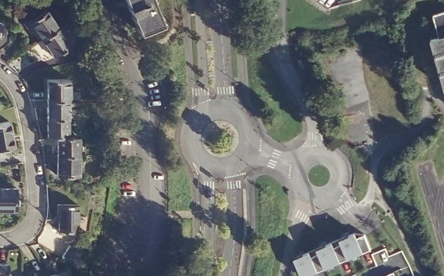 Vue aérienne du Rond-Point de l'Acadie