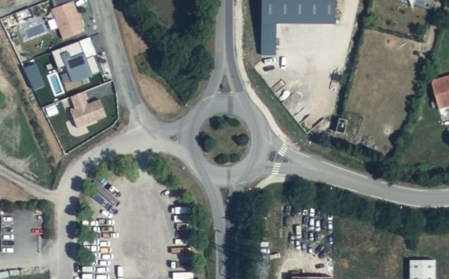 Vue aérienne du Rond-Point Belleville-Saligny