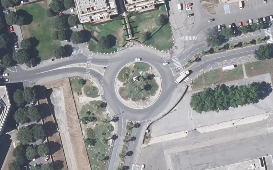 Vue aérienne du Rond-Point des Bleus