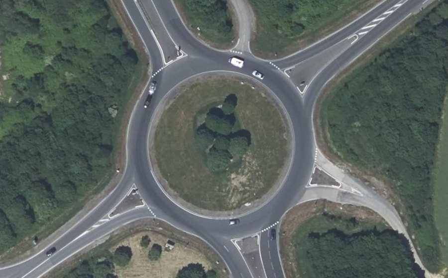 Vue aérienne du Rond-Point de Laval
