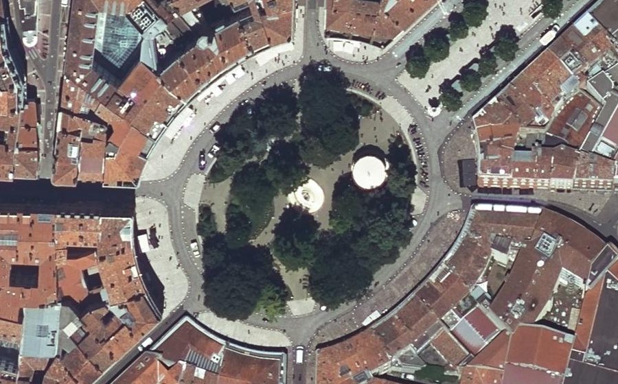 Vue aérienne du Place du Président Wilson