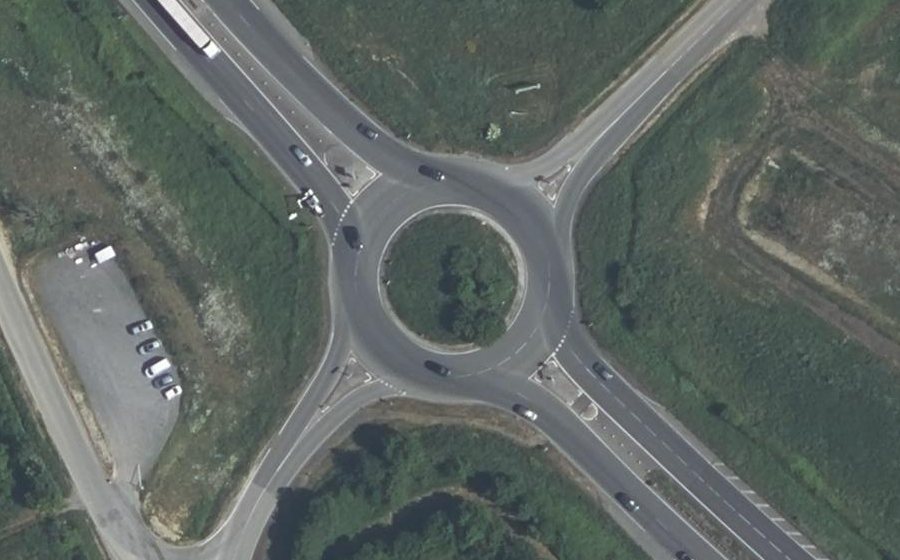 Vue aérienne du Giratoire de Pruillé