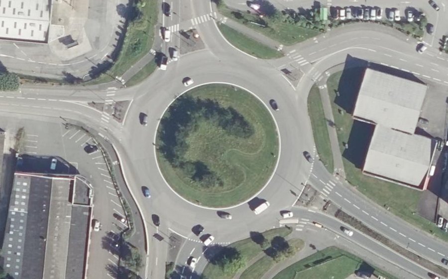 Vue aérienne du Rond-Point Philippe Lebon