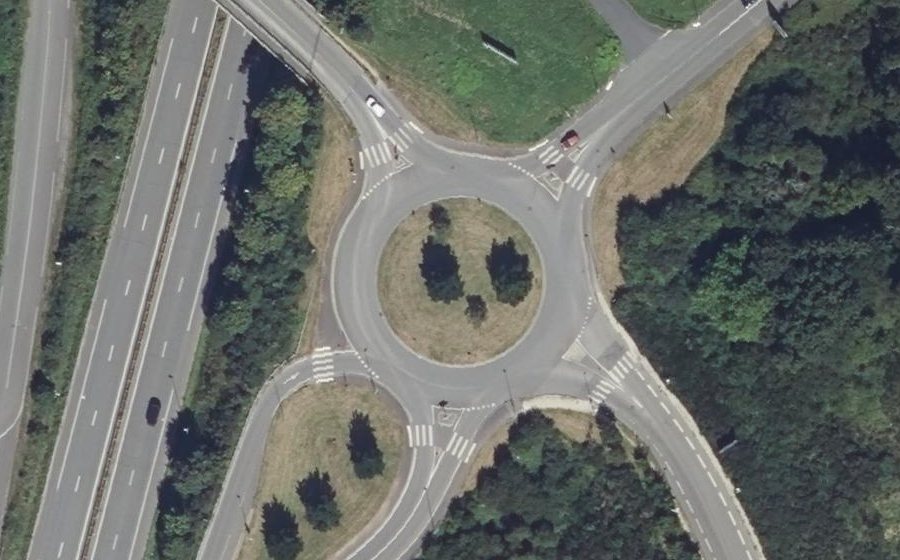 Vue aérienne du Rond-Point de l'Autriche