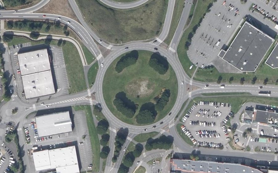 Vue aérienne du Rond-Point de Lann Sevelin