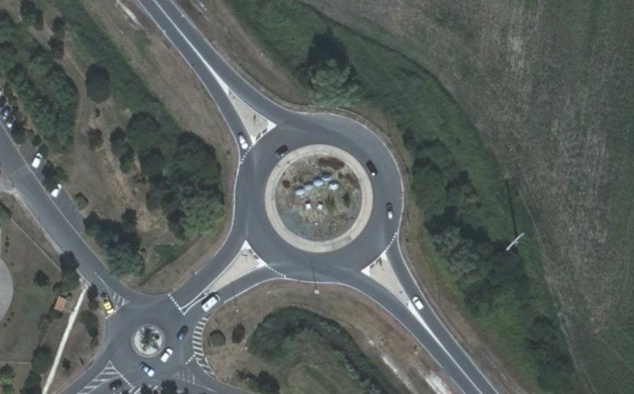 Vue aérienne du Rond-Point des Parasols