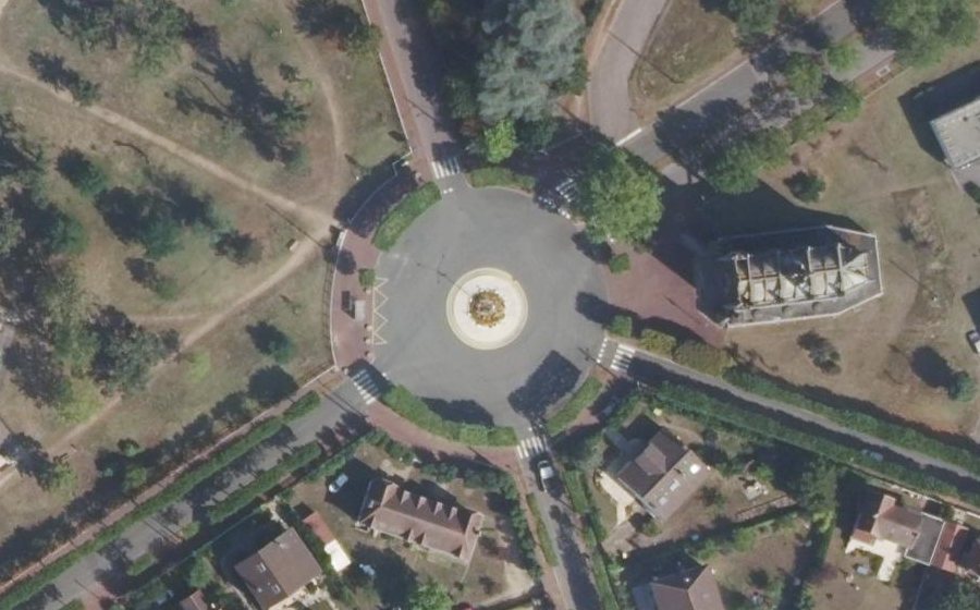 Vue aérienne de la Place de Louvain