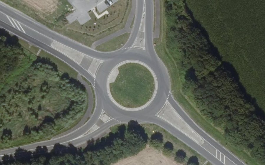 Vue aérienne du Carrefour Jean-Jacques Barbaux